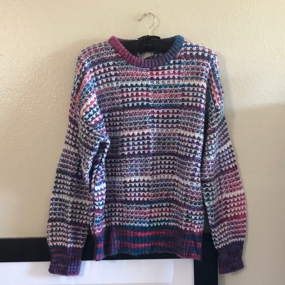 Vintage Sweaters - SOLD! 80s multicolored grid print dad sweater